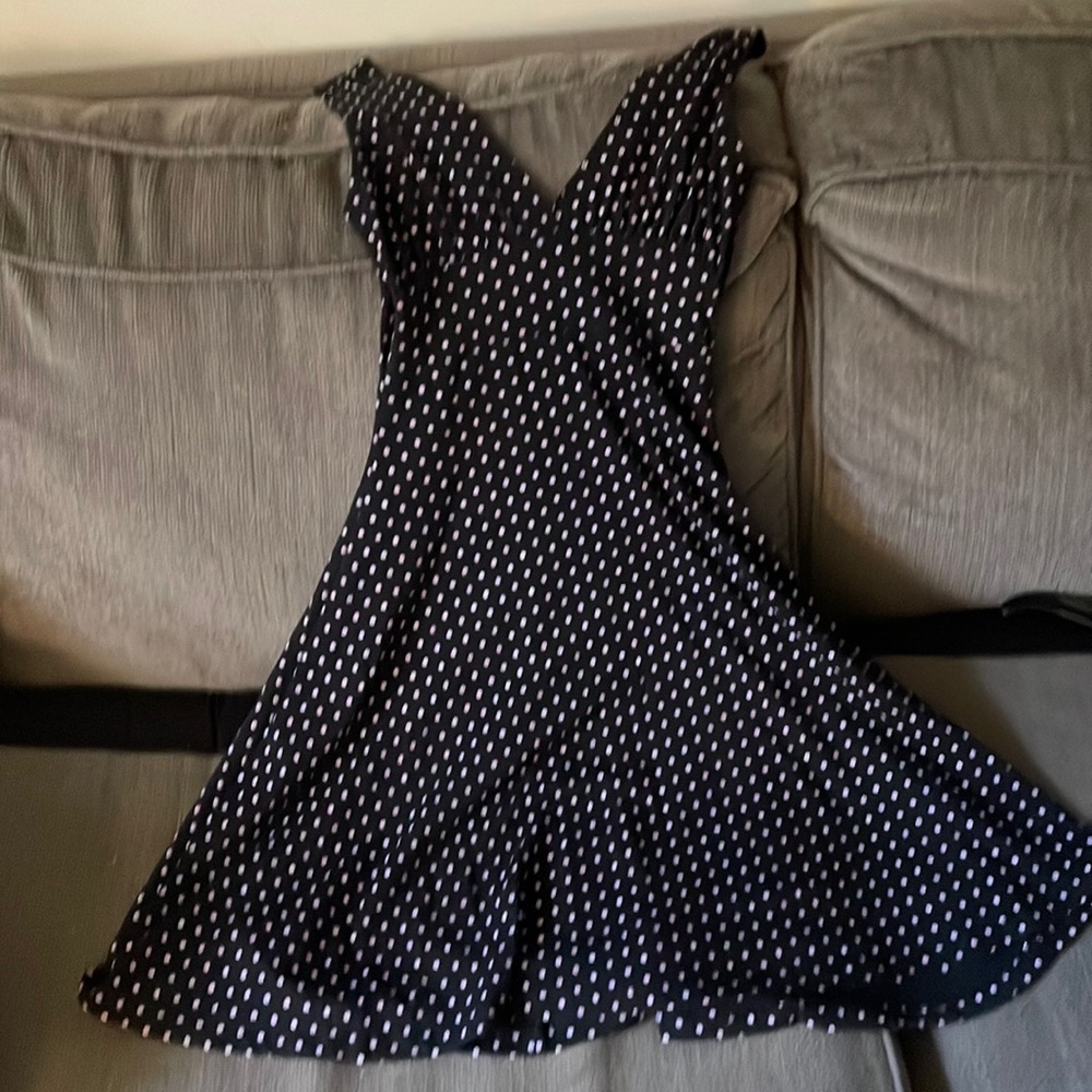 Black with polka dots tank top dress